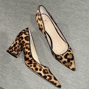 Marc Fisher Zalaly leopard print calf hair pumps size 8